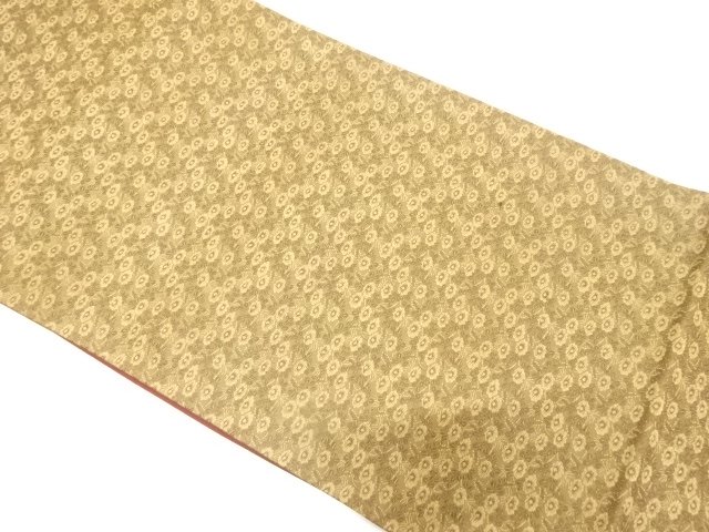 JAPANESE KIMONO / ANTIQUE FUKURO OBI / SILK / WOVEN FLOWER
